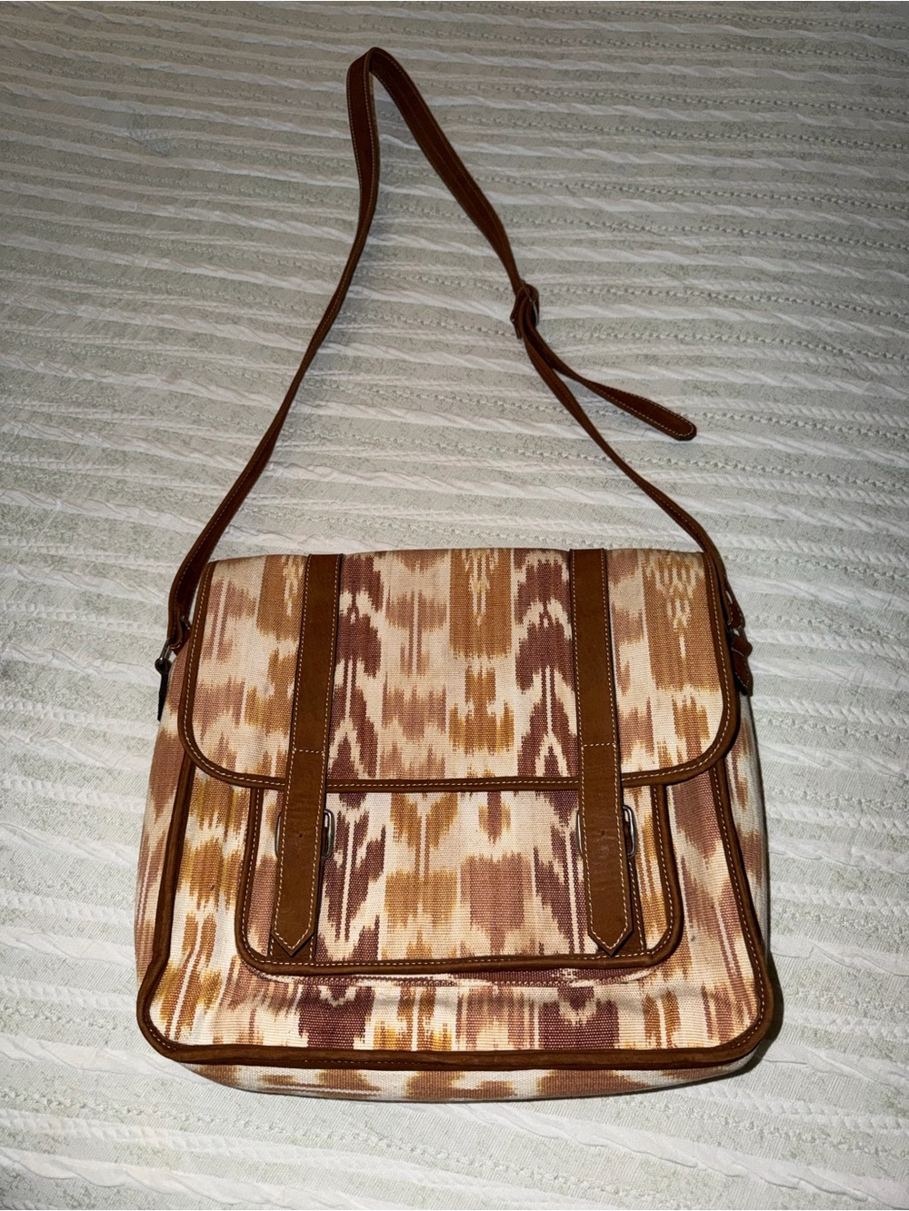 Guatemalan Tan and Brown Patterned Crossbody Bag